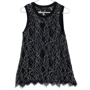 Generation Love Lace Tank Top Womens Size Medium Black Sleeveless Shirt Tunic